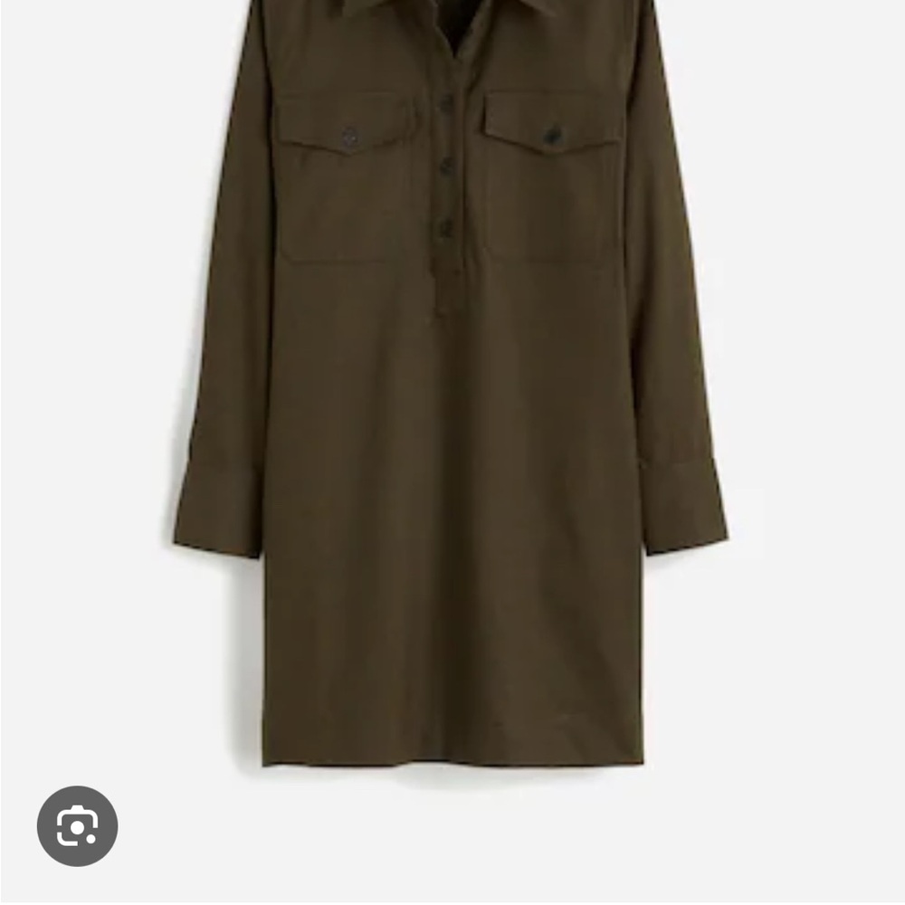 Madewell Dark Green Button-Front Dress